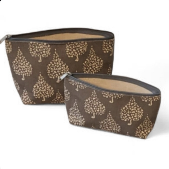 Rock Flower Paper Handbags - Rock Flower Paper Gray Tree Cosmetic Pouches (Pair) Gray Tree Design